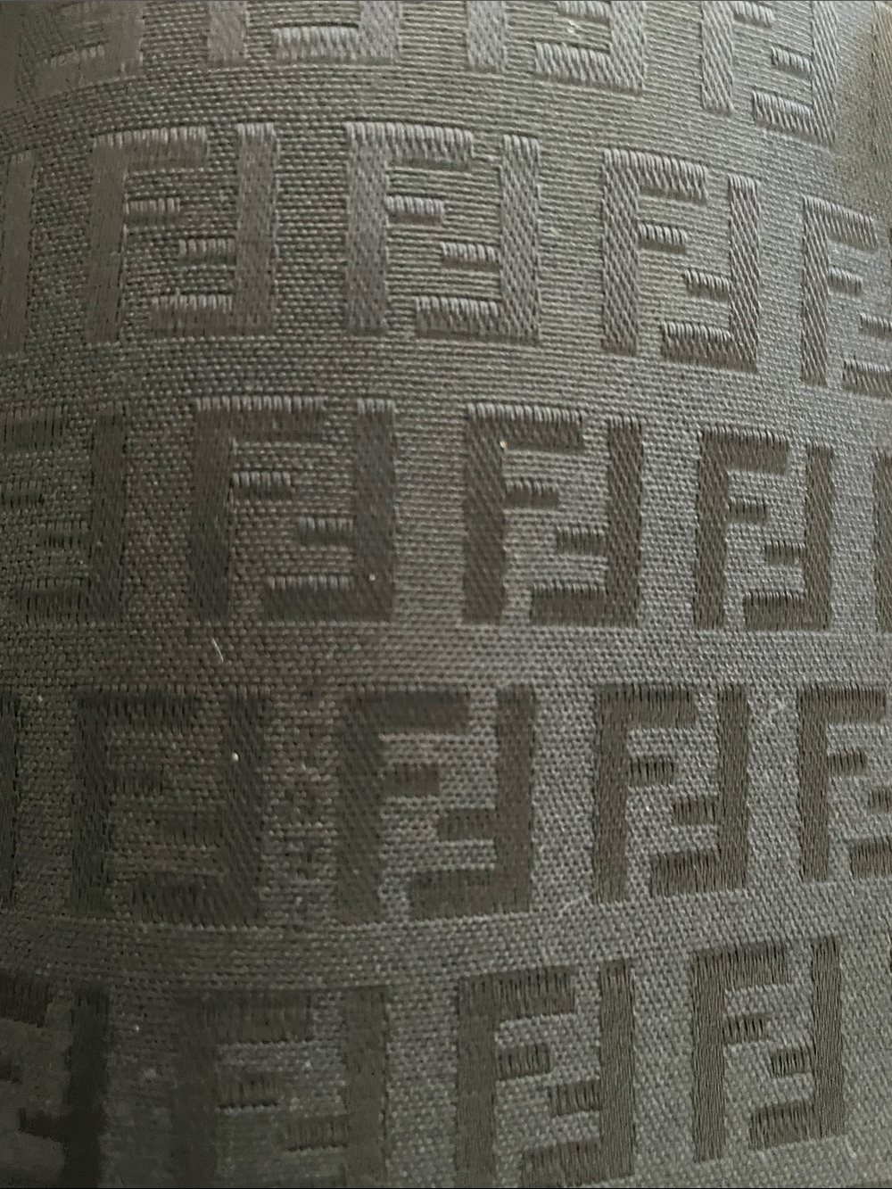 Vintage Fendi Zucchino Black Jacquard Canvas FF Logo Tote - Picture 5 of 15